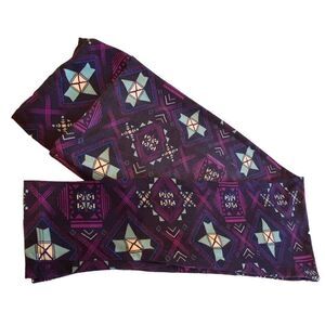 1244 LuLaRoe Leggings Size OS Purple Black Geometric Aztec Print New